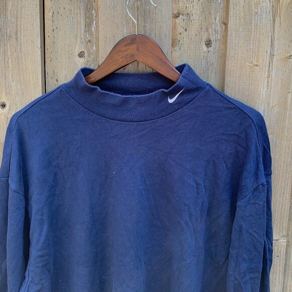 Vintage Nike Mockneck Collar Swoosh Sweater Large - Picture 1 of 5